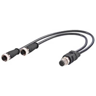 Kabel Y z jedną wtyczką i dwiema gniazdkami, odpowiednie do podłączenia kilku urządzeń w obwodzie elektrycznym.