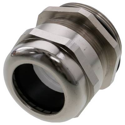 Metalowy element złączny do kabli z sześciokątną główką i cylindrycznym otworem, o błyszczącej powierzchni, przeznaczony do mocowania przewodów.