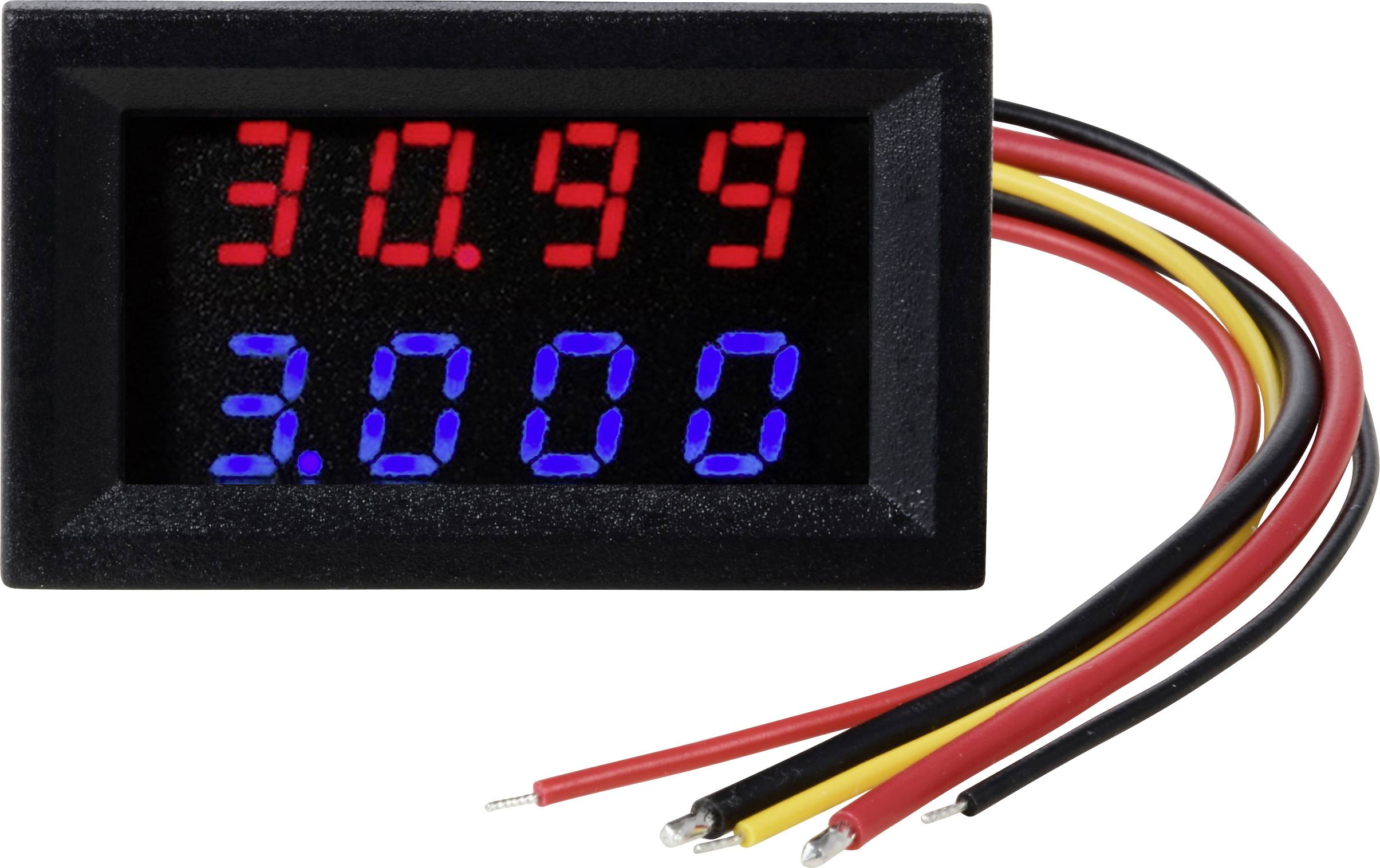 Цифровий панельний вимірювач TRU COMPONENTS TC-AMVL4D-RED/BLUE