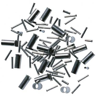 Cylindryczne metalowe elementy w różnych rozmiarach, rozrzucone na białym tle. Prawdopodobnie przeznaczone do zastosowań mechanicznych lub przemysłowych.
