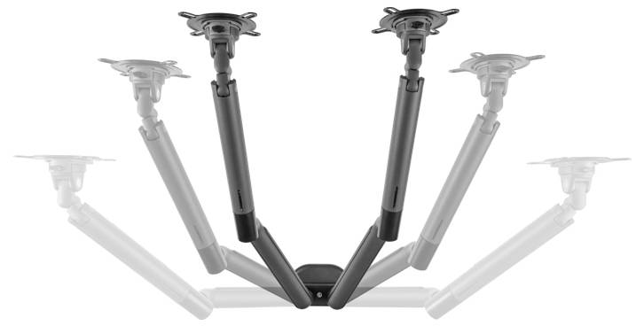 Тримач монітора One For All, настільний дизайн Подвійний чорний 2 Дисплей 33 см (13 дюймів) - 81,3 см (32 дюйми), чорний з регульо