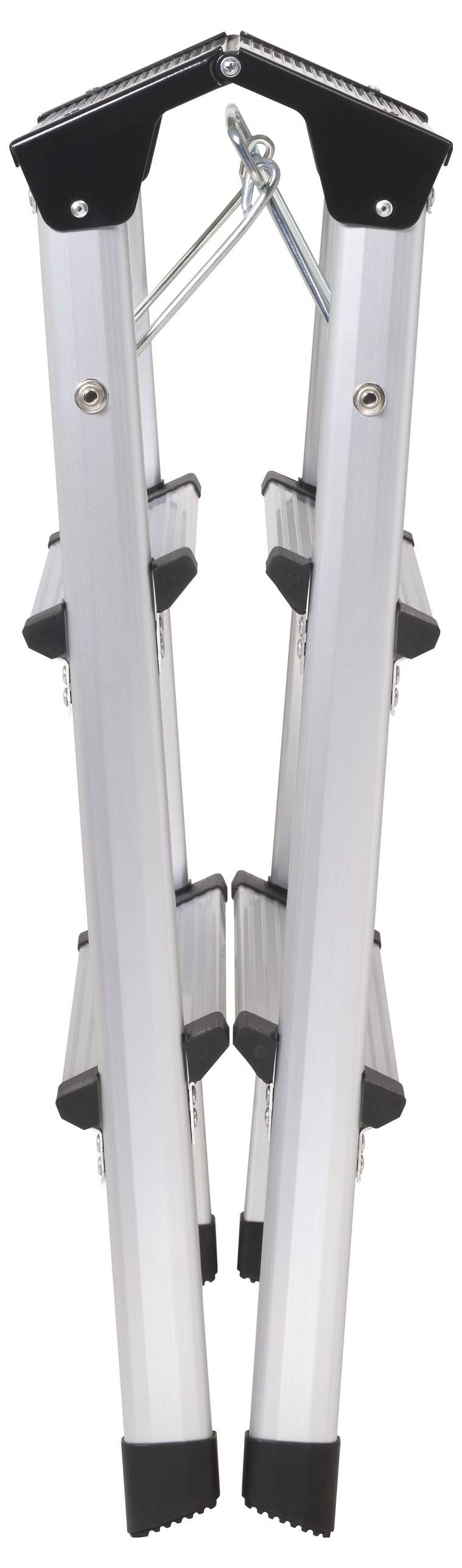 Двомісні драбини TOOLCRAFT TO-10104642 зі сходинкою, складні, збираються без інструментів