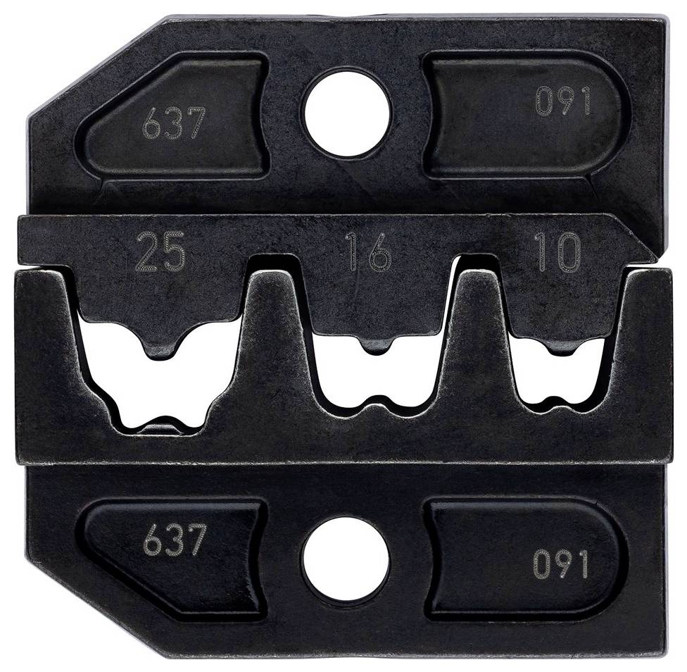 Czarne piłę z trzema różnymi kształtami zębów i ponumerowanymi obszarami: '637', '091', '25', '16', '10'.
