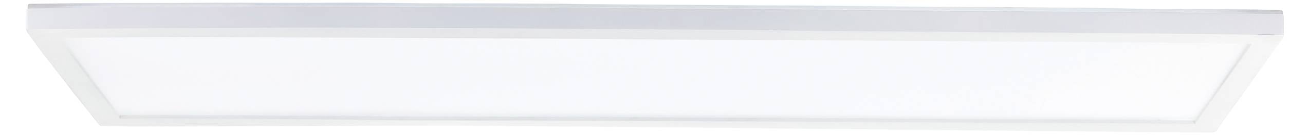 Prostokątna lampa sufitowa LED o minimalistycznym, nowoczesnym designie, idealna do wnętrz takich jak biura czy salony.