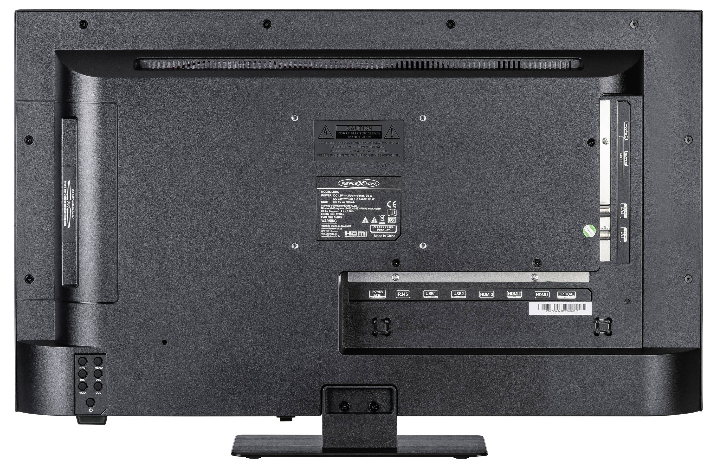 РК-телевізор Reflexion LDDX24iBT_B 60 см 24 дюйми EEK E (A - G) DVB-T2, DVB-C, DVB-S2, Full HD, Smart TV, WLAN, DVD-програвач, CI+