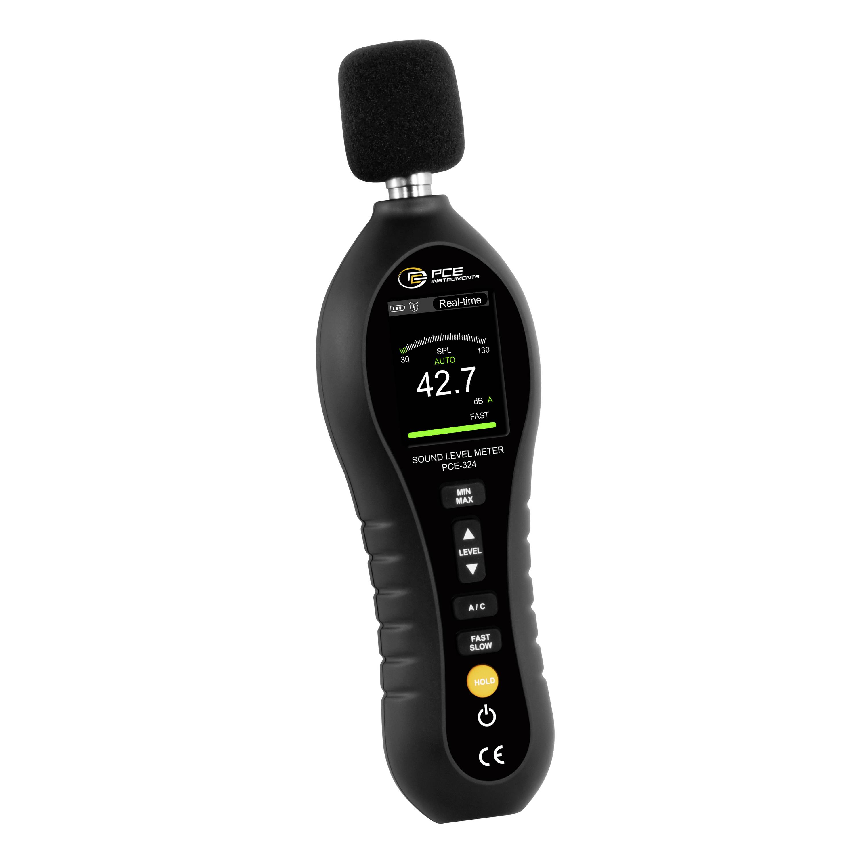 Децибелметр PCE Instruments PCE-324, диапазон измерения: 30–130 дБ.