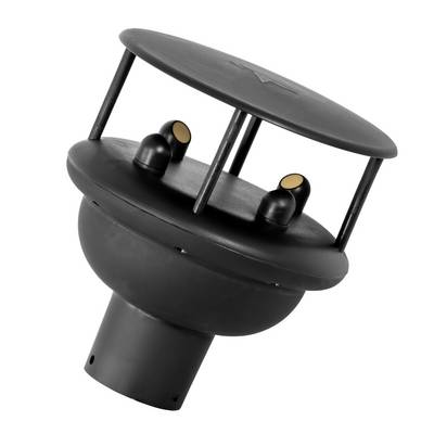 Czarna lampa ścieżkowa do ogrodu ze skośnym dachem i dwiema widocznymi głowicami lamp na cylindrycznej podstawie.