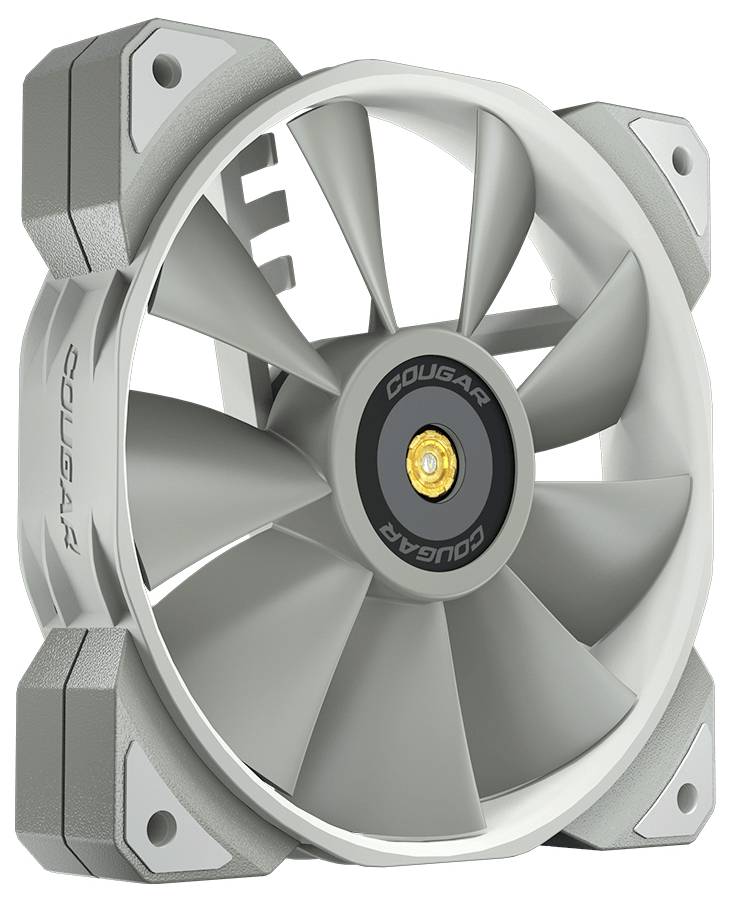 Szary wentylator komputerowy o ośmiokątnej ramie z wieloma łopatkami, przeznaczony do chłodzenia wnętrza obudowy PC.