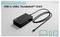 Czarne stacje dokujące USB-C z kablem, kompatybilne tekstowo z USB-C, USB4, Thunderbolt 3/4/5. Symbole laptopa i monitora w prawym dolnym rogu.