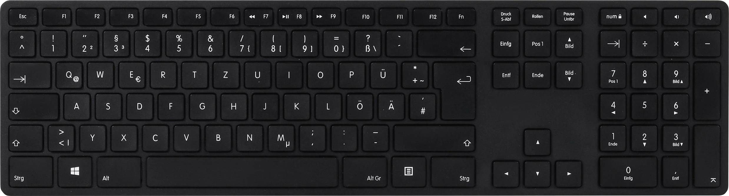 Бездротова клавіатура Matias FK416PCDCBB-DE з USB-C®, німецька, QWERTZ