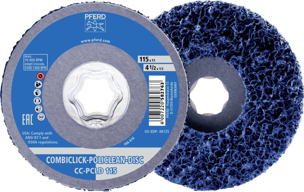 Чистячий фліс PFERD COMBICLICK POLICLEAN PLUS PCLD Ø 115x13 мм для грубого очищення PFERD TOOLS 44692275 5 шт.