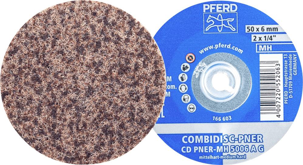 ІНСТРУМЕНТИ PFERD TOOLS 47700204 КОМІНІЙНИЙ ДИСК PFERD з пресованого флісу CD PNER Ø 50 мм середньої твердості A грубої твердості 
