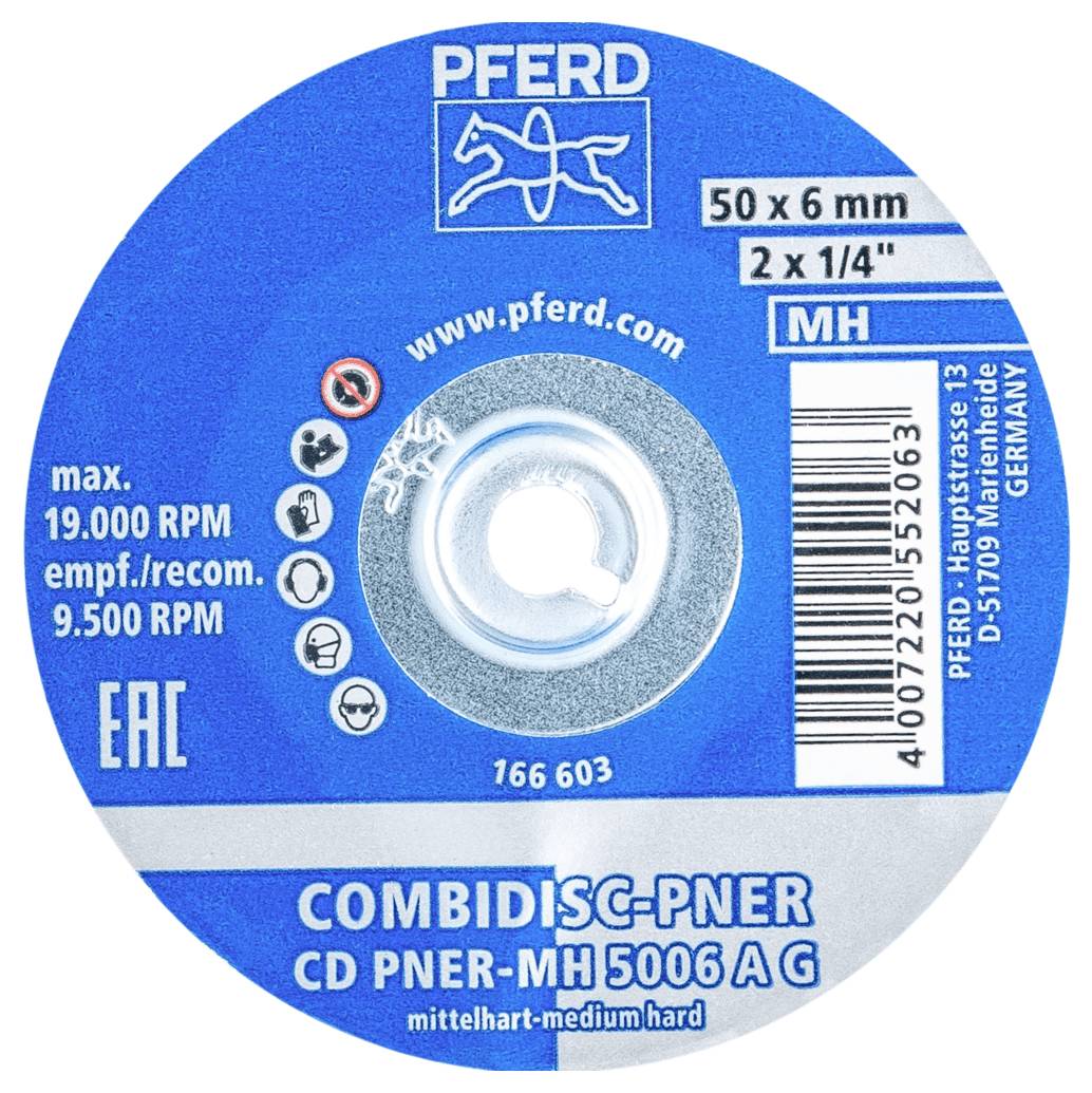 ІНСТРУМЕНТИ PFERD TOOLS 47700204 КОМІНІЙНИЙ ДИСК PFERD з пресованого флісу CD PNER Ø 50 мм середньої твердості A грубої твердості 