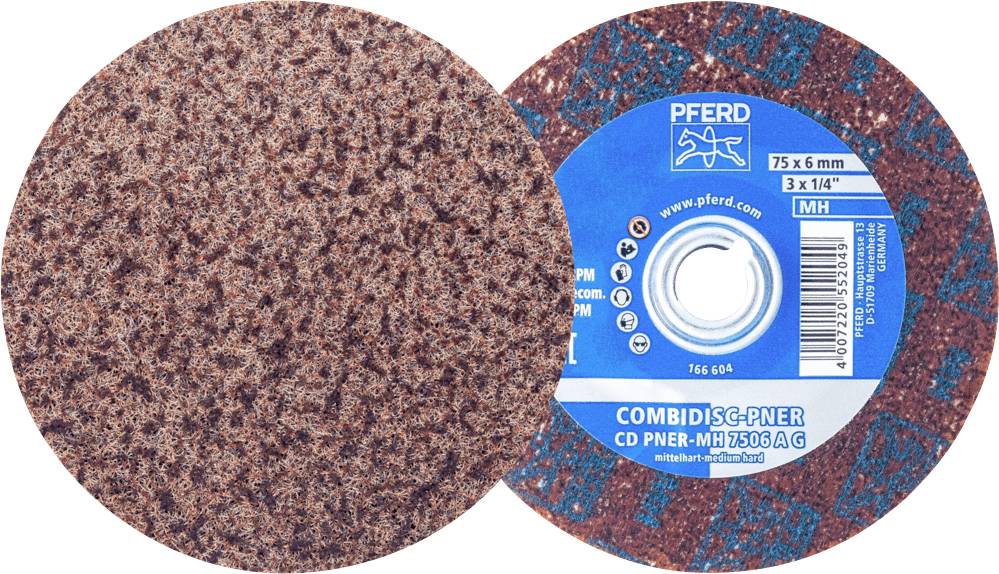 ІНСТРУМЕНТИ PFERD TOOLS 47700205 КОМІНІЙНИЙ ДИСК PFERD з пресованого флісу CD PNER Ø 75 мм середньої твердості A грубої твердості