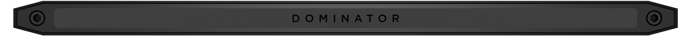 Czarny element komputera z napisem 'DOMINATOR' pośrodku.