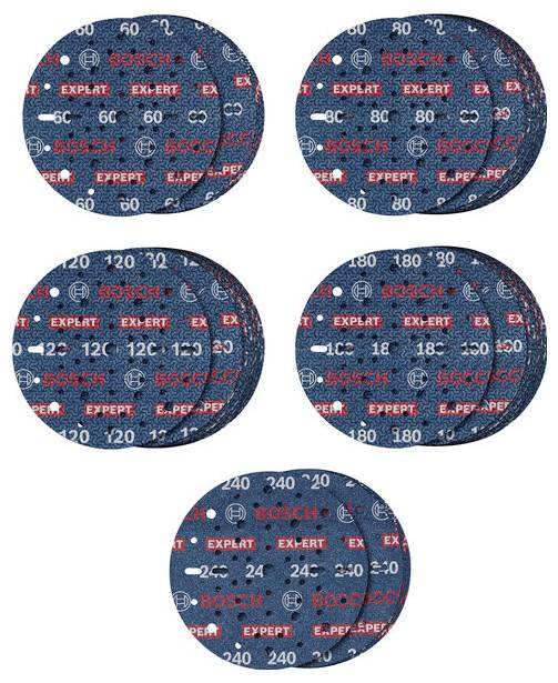 Комплект шліфувальних кругів Bosch Accessories 2608902470 Діаметр 150 мм Зернистість = 60, 80, 120, 180, 240 1 шт.
