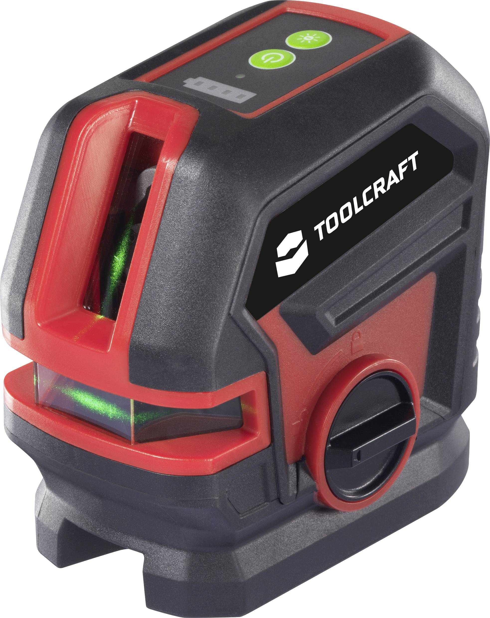 Лазерний випромінювач перехресних ліній TOOLCRAFT TO-10127916. Максимальна дальність дії: 30 м.