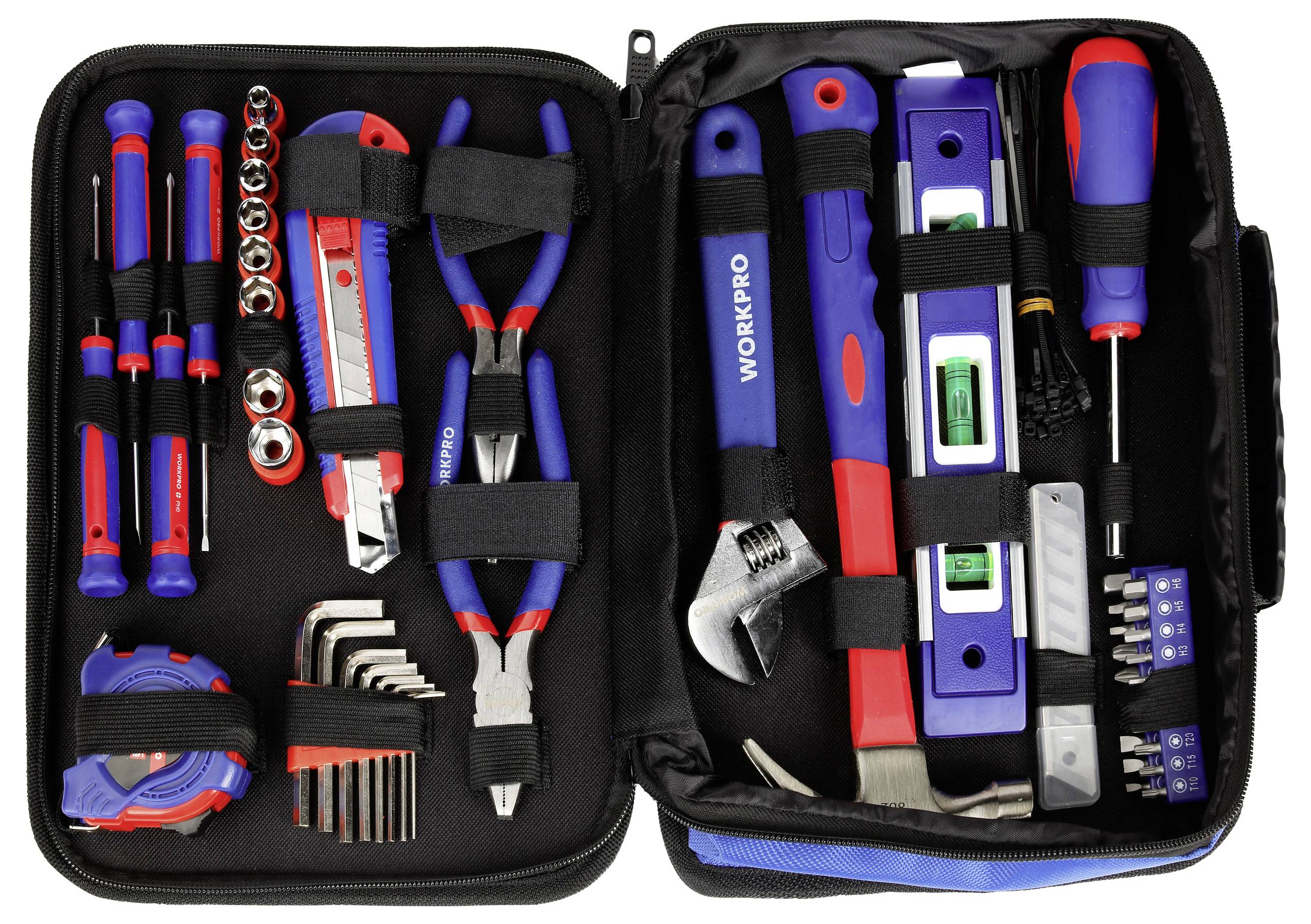 Набір інструментів WorkPro WP209066 для самостійного ремонту, універсальний, для техніків, у сумці 100 шт.