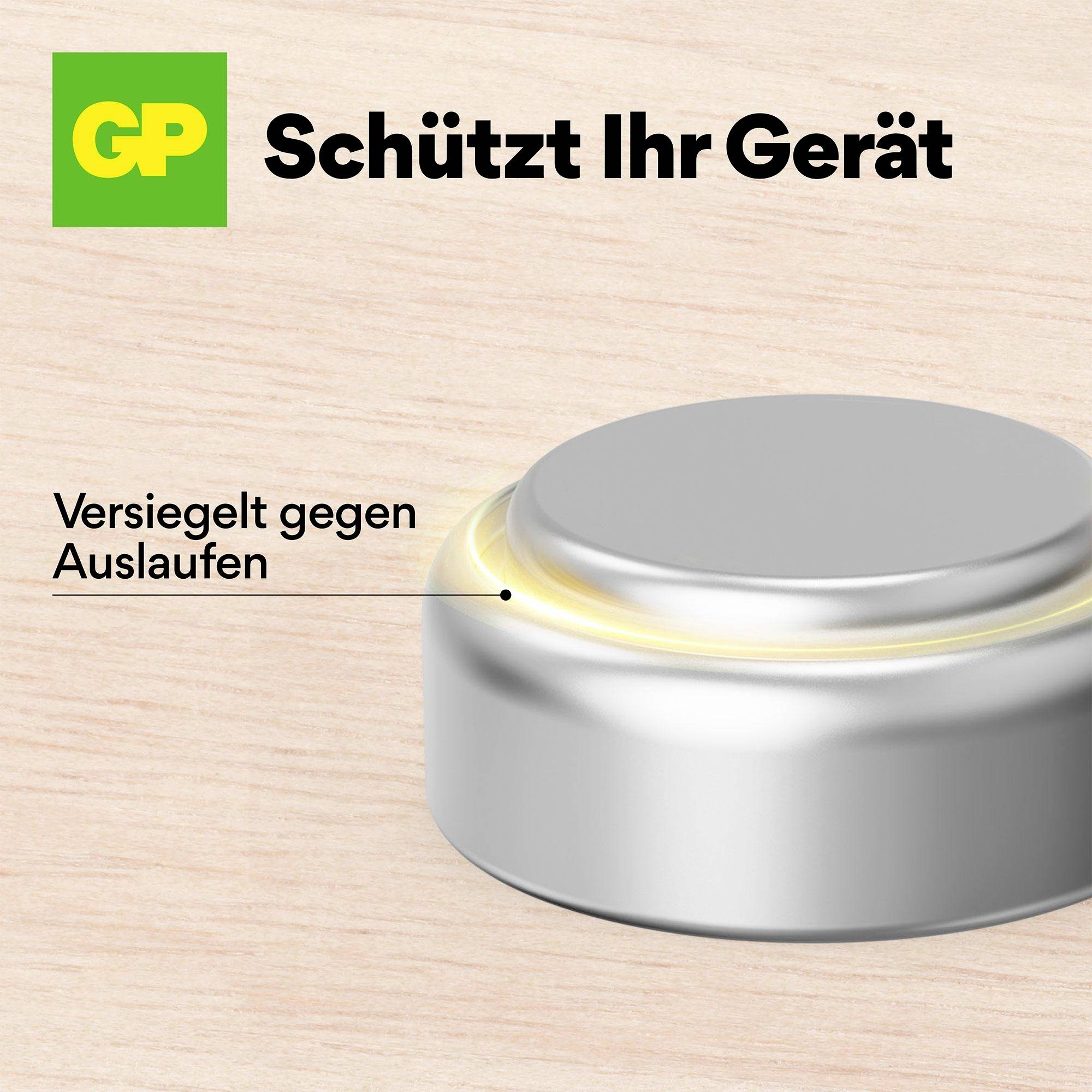 Srebrny cylindryczny przedmiot z napisem: "Zabezpieczone przed wyciekiem", logo "GP" oraz tekstem "Chroni Twoje urządzenie".