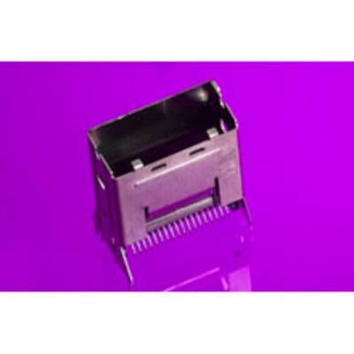 Metalowy element elektroniczny na żywo fioletowym tle. Posiada kilka pinów przyłączeniowych.
