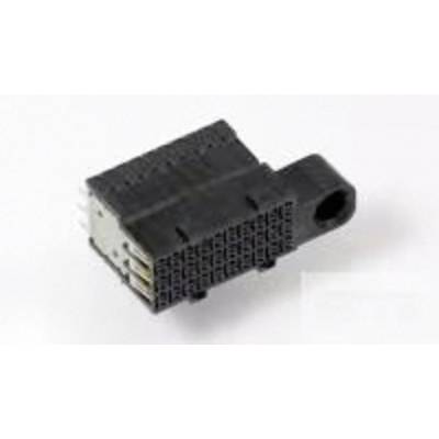 Zbliżenie czarnego złącza wielostykowego, przeznaczonego do łączenia urządzeń elektronicznych.