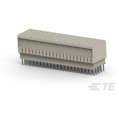Złącze z prostokątną, kratownicową obudową z tworzywa sztucznego oraz wieloma metalowymi stykami do połączeń elektronicznych.
