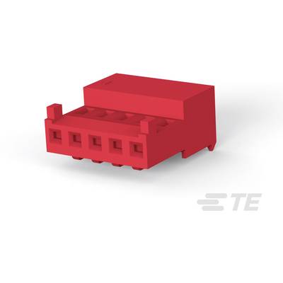 Czerwony elektryczny złącz wielostykowy z wieloma otworami przyłączeniowymi. Logo producenta widoczne w dolnym prawym rogu.