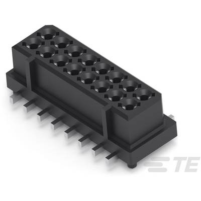 Czarny złącze wielostykowe z pinami ułożonymi w dwóch rzędach, przeznaczone do połączeń elektronicznych.