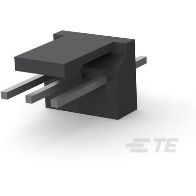 Mały czarny element elektroniczny z wieloma wystającymi pinami, ułożony poziomo z wygrawerowanym stylizowanym logo 'TE'.