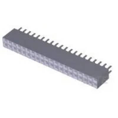 Szary element elektroniczny z wieloma metalowymi stykami, przypominający rodzaj układu scalonego.