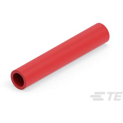 Czerwona plastikowa izolacja rurowa, cylindryczna, widok przekroju, do zastosowań elektrycznych.