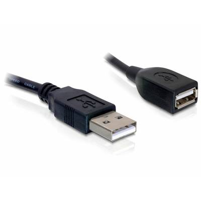 Przedłużacz USB z wtykiem męskim i żeńskim.