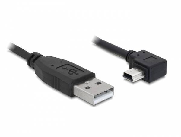 Kabel USB do Micro USB przedstawia oba typy wtyczek. Po lewej stronie wtyczka USB, po prawej stronie kątowa wtyczka Micro USB.