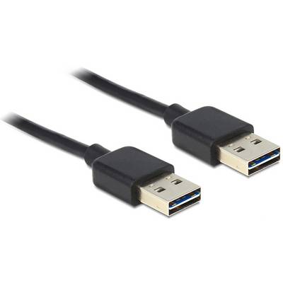Dwa czarne kable USB z niebieskimi stykami wewnętrznymi leżą obok siebie. Nadają się do podłączania urządzeń elektronicznych.