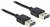 Czarny kabel USB z dwoma wtyczkami USB-A, typowy do podłączania urządzeń takich jak drukarki lub zewnętrzne dyski twarde do komputerów.
