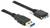 Kabel USB 3.0 z wtyczką standardową USB-A po lewej stronie i wtyczką Micro-B po prawej stronie, na białym tle.