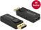 Adapter DisplayPort firmy Delock z widocznym złączem HDMI. Czerwone oznaczenie z tekstem '4K Active'.