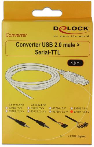 USB-кабель Delock USB-A чоловічий, USB-мама 1,80 м чорний 83787