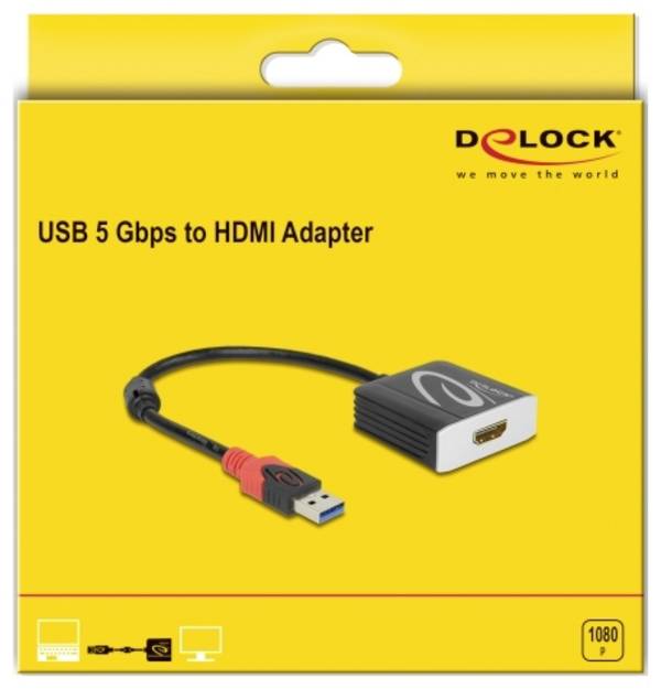 adapter USB 3.2 Gen 1 (USB 3.0), HDMI Delock 62736 62736, 20 cm