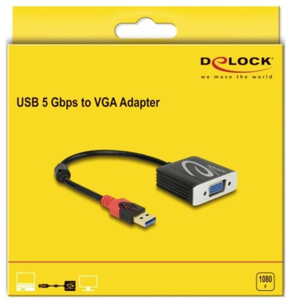 adapter USB, VGA Delock 62738 62738, 20 cm