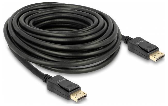 Кабель Delock DisplayPort, роз'єм DisplayPort, 10 м, чорний, 84862, потрійне екранування, позолочені контакти, кабель 4K UHD Displ