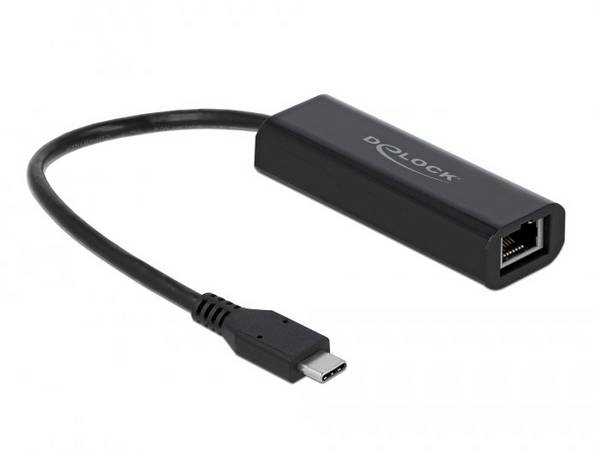 Delock USB 2.0 adapter [1x złącze męskie USB-C - 1x złącze żeńskie RJ45] 66298 0.15 m