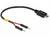 Kabel z wtyczką Micro-USB po jednej stronie i dwoma odkrytymi złączami przewodów (czerwonym i czarnym) po drugiej stronie, idealny do projektów elektronicznych DIY.