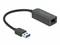 Adapter USB 3.0 na RJ45 firmy Delock, służący do podłączania kabli sieciowych do urządzeń nieposiadających wbudowanego portu Ethernet.