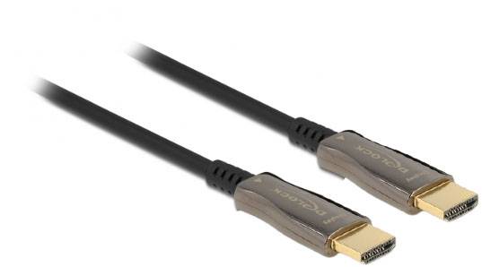 Dwa czarne przewody HDMI ze złoconymi wtyczkami ułożone obok siebie.