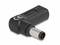 Czarny adapter DC 90 stopni z srebrnym stykiem. Odpowiedni do urządzeń elektronicznych.