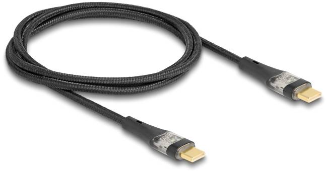 Czarny kabel HDMI ze złoconymi wtyczkami, przeznaczony do podłączania urządzeń takich jak komputery i monitory.