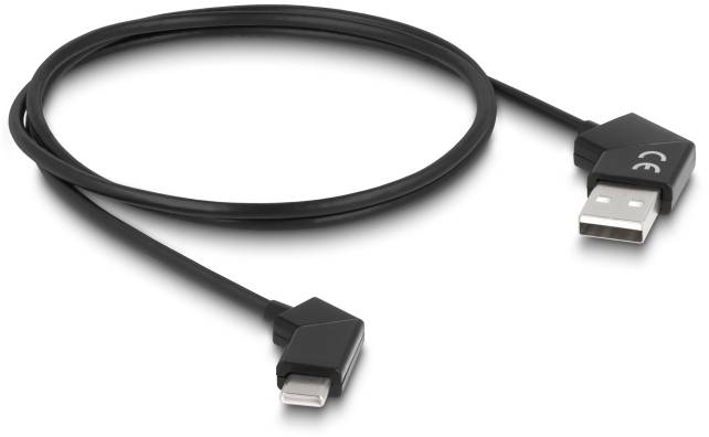 Czarny kabel USB z wtyczką USB-A i wtyczką Micro-USB, przeznaczony do ładowania i synchronizacji urządzeń.