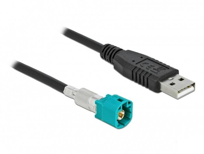 Wtyk USB jest połączony z wtykiem Fakra, który często jest stosowany w antenach samochodowych lub urządzeniach GPS.