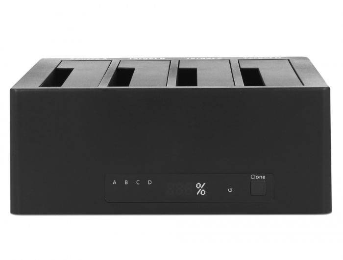 Delock 64063 Gniazdo DC 3,5 mm, USB-B, eSATA Stacja dokująca do dysków twardych z funkcją klonowania-1